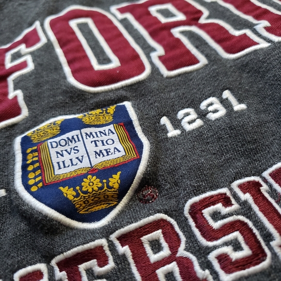 SOLD Oxford University Embroidered Logo Crewneck Sweatshirt Large Gray Pullover - Picture 5 of 11